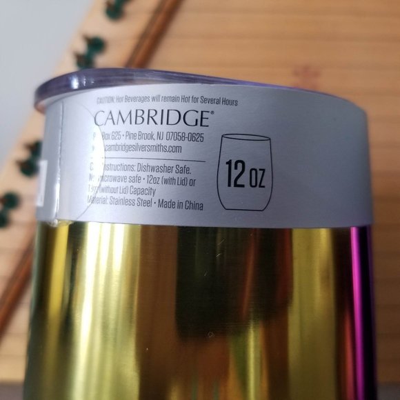 Rainbow Stemless Wine Tumblers with Lids, Set of 2. Bar 340 by Cambridge. NWT - Picture 8 of 12